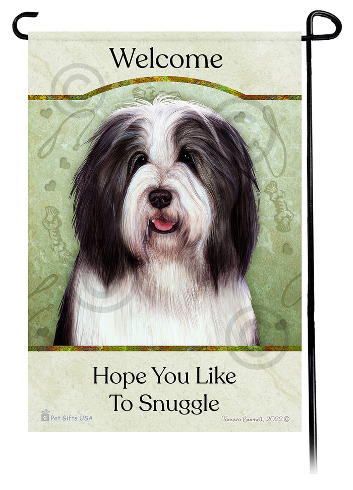 Bearded Collie Hope You Like To Snuggle Garden Flags