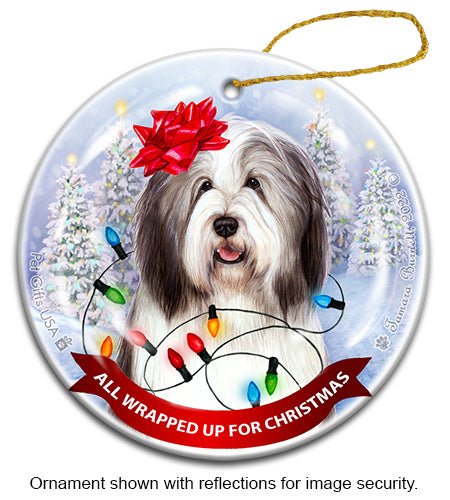 Bearded Collie All Wrapped Up Ornament
