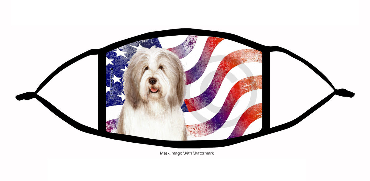 Bearded Collie (Light Liver and White) Face Mask
