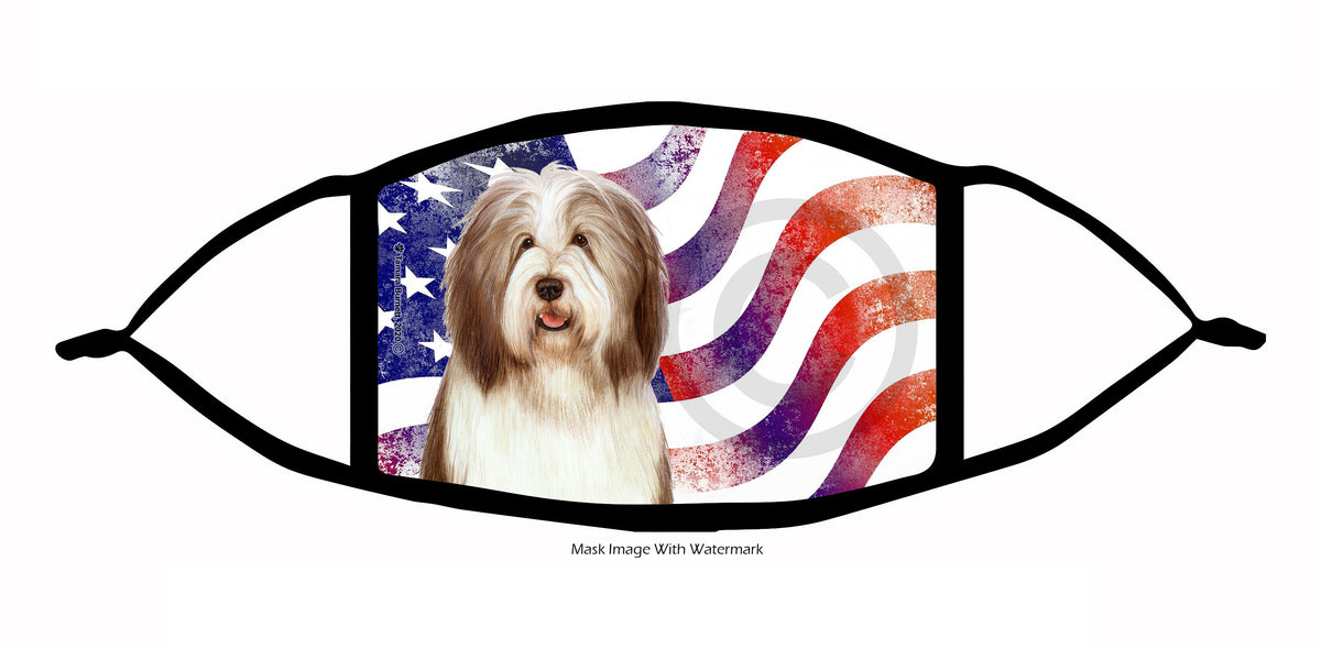 Bearded Collie (Liver and White) Face Mask