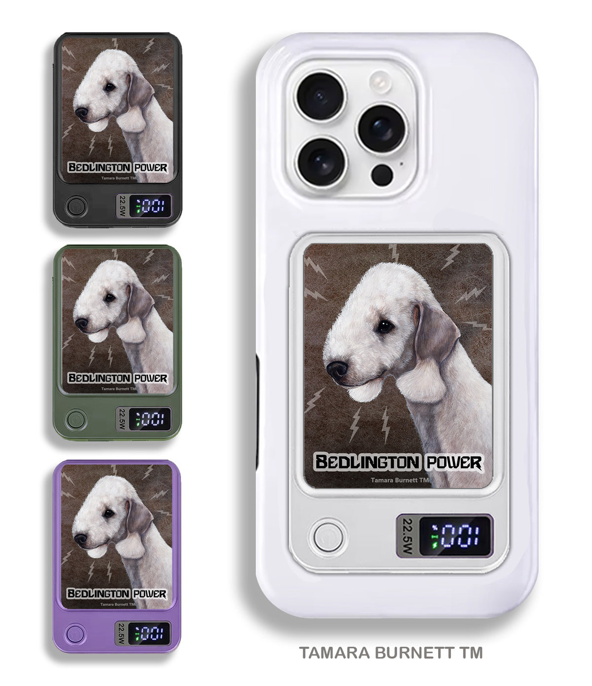 Bedlington Terrier Blue Phone Bank Wireless Charger