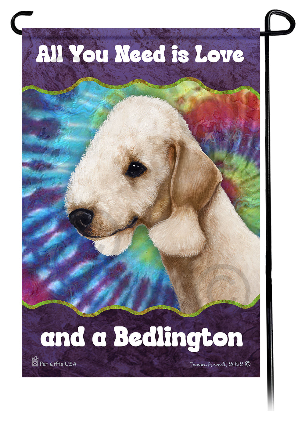 Bedlington Terrier All You Need Is Love Garden Flag