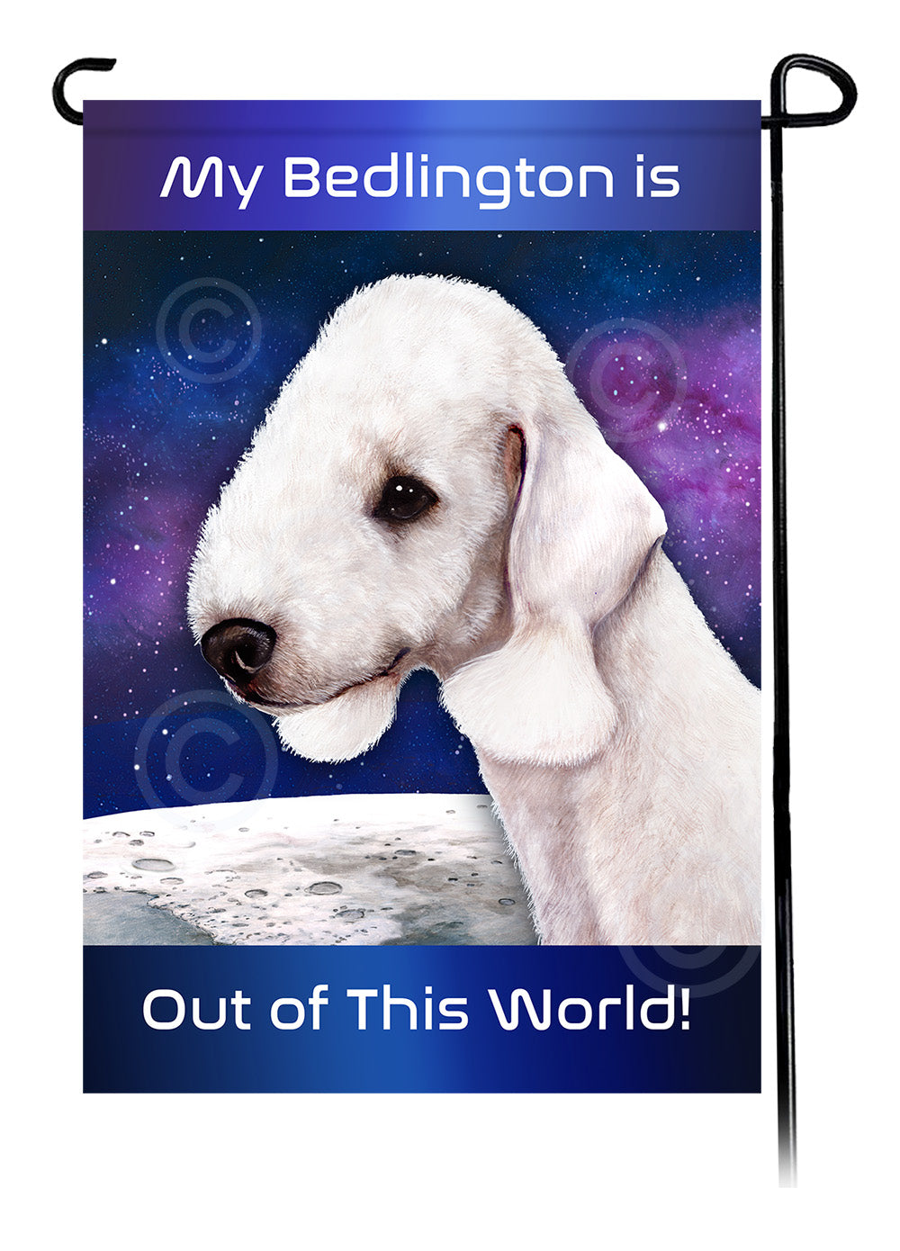 Bedlington Terrier Out Of This World - Garden Flag