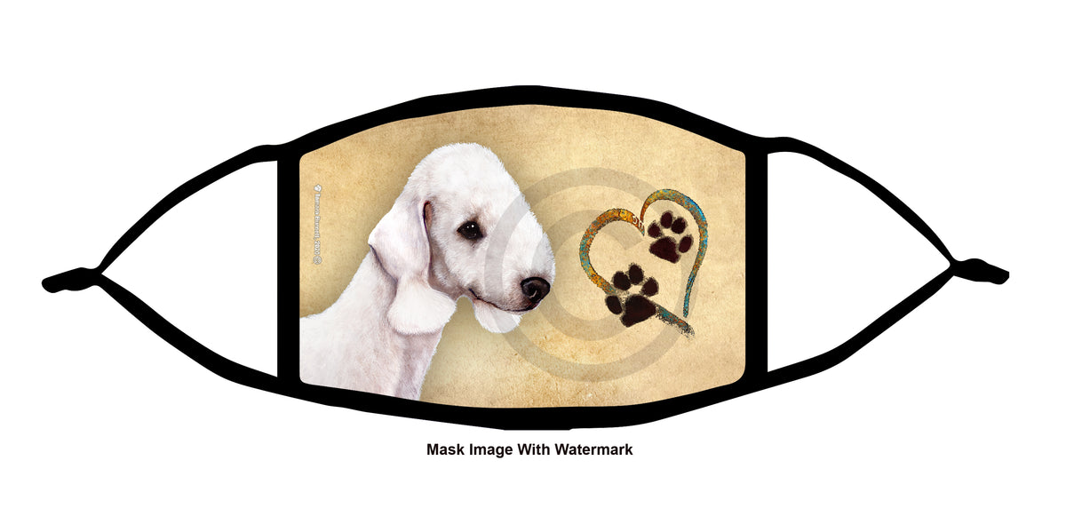 Bedlington Terrier (White) Face Mask