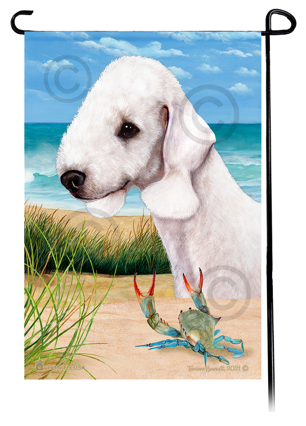 Bedlington Terrier Summer Flowers Garden Flag