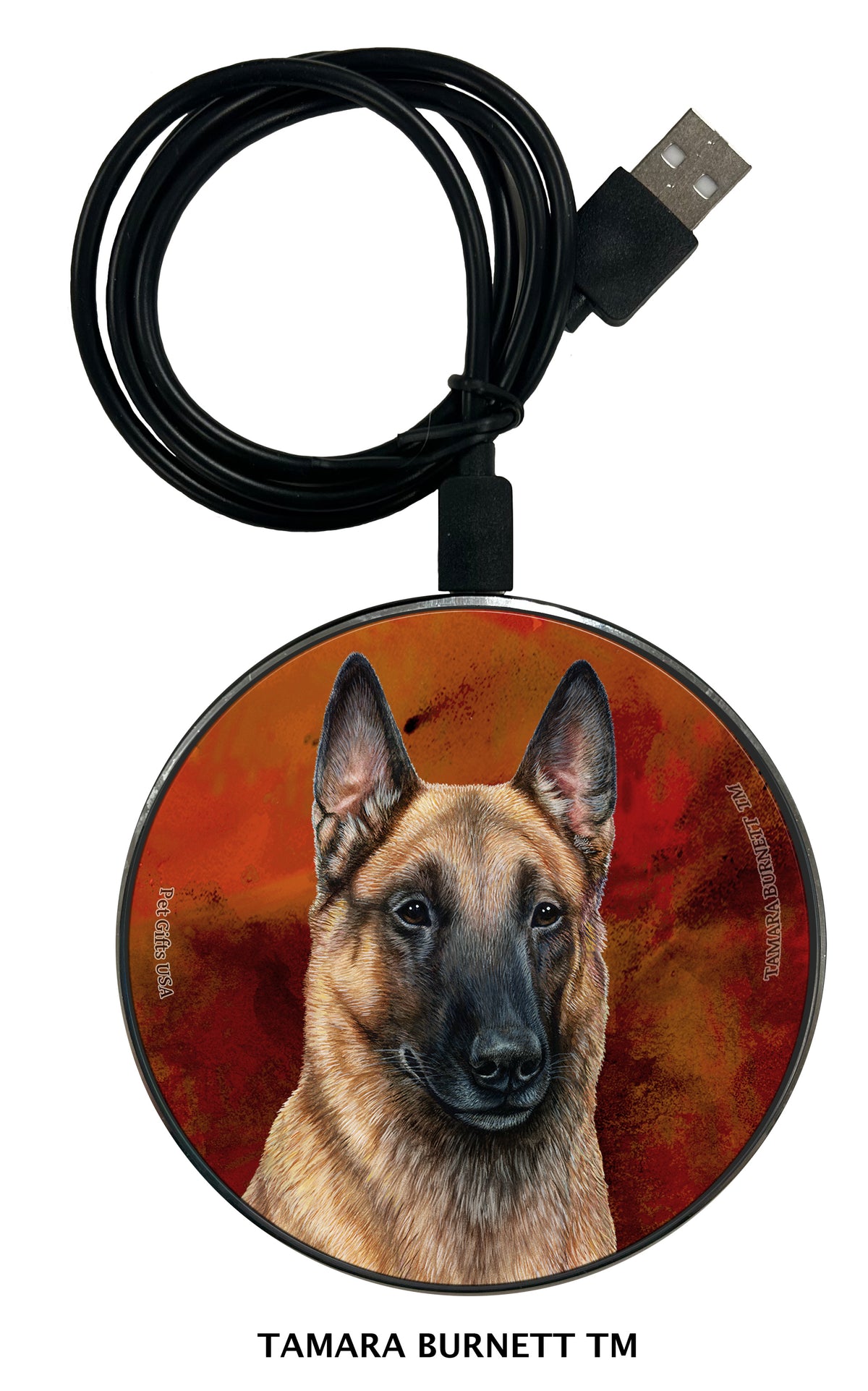 Belgian Malinois Light Fawn Zoomies Wireless Charger