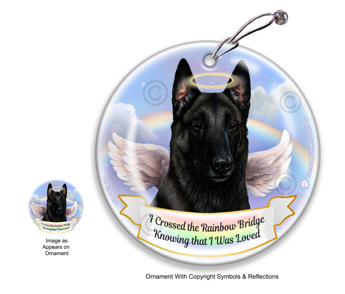 Belgian Malinois Black Ornament