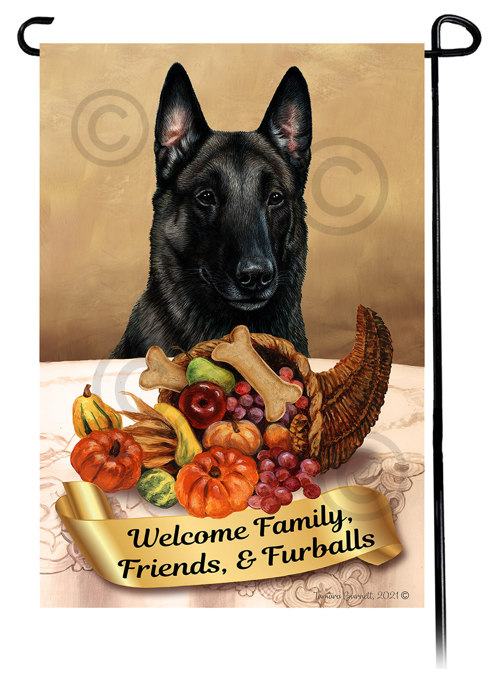 Belgian Malinois Thanksgiving Garden Flags