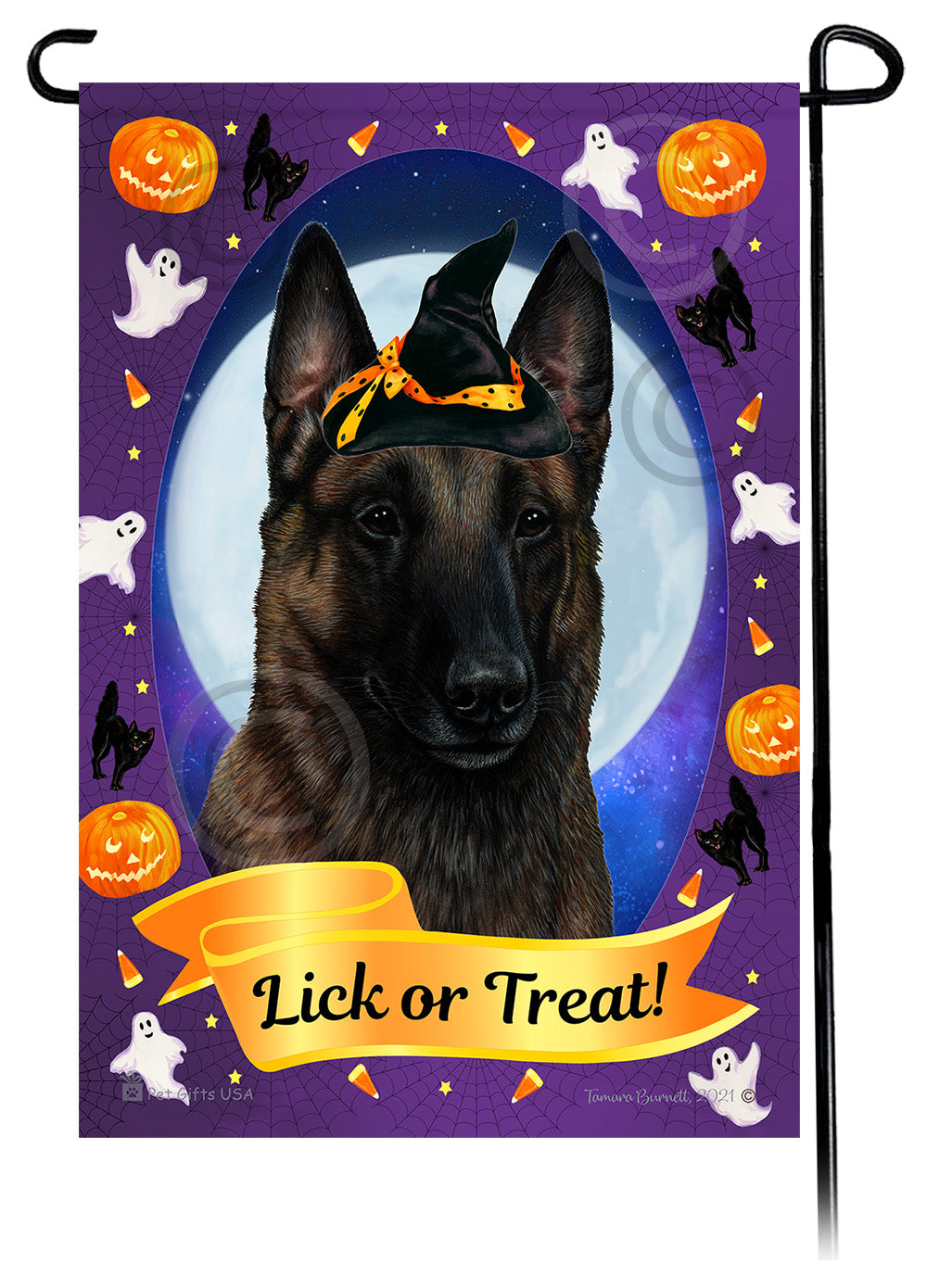 Belgian Malinois Halloween Howls - Garden Flag