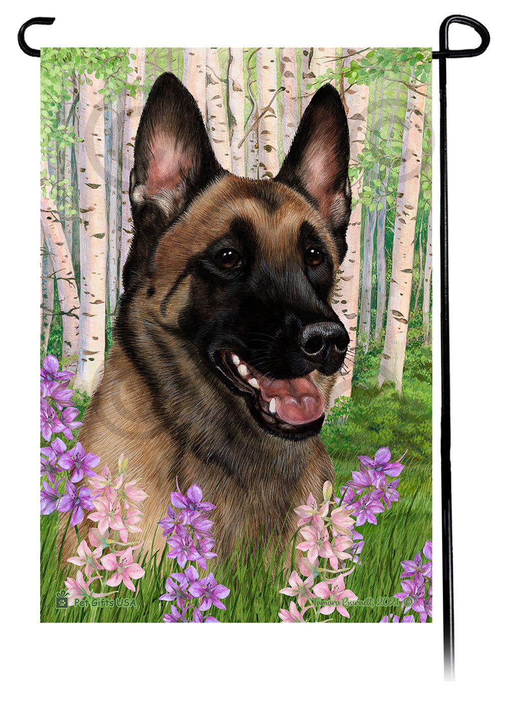 Belgian Malinois Spring Flowers - Garden Flag