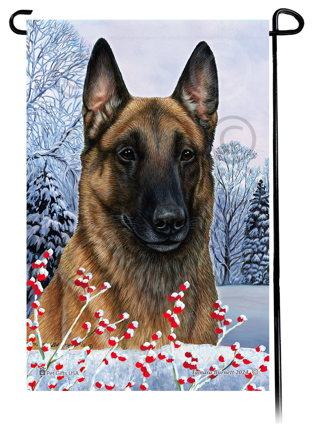 Belgian Malinois Winterberries - Garden Flag