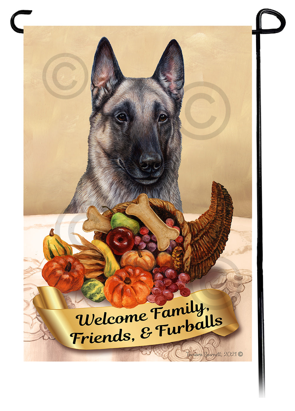 Belgian Malinois Thanksgiving - Garden Flag