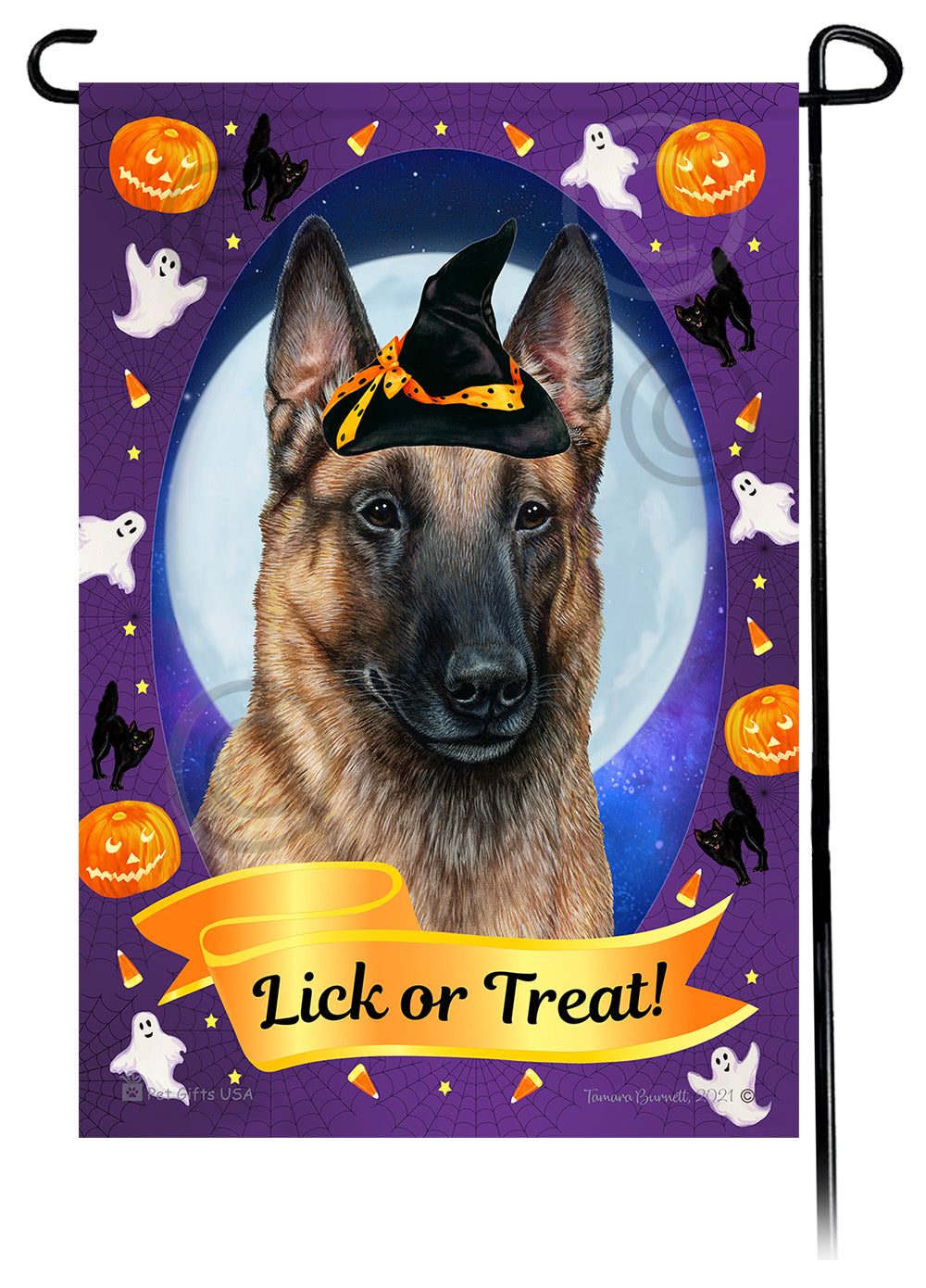 Belgian Malinois Halloween Howls - Garden Flag
