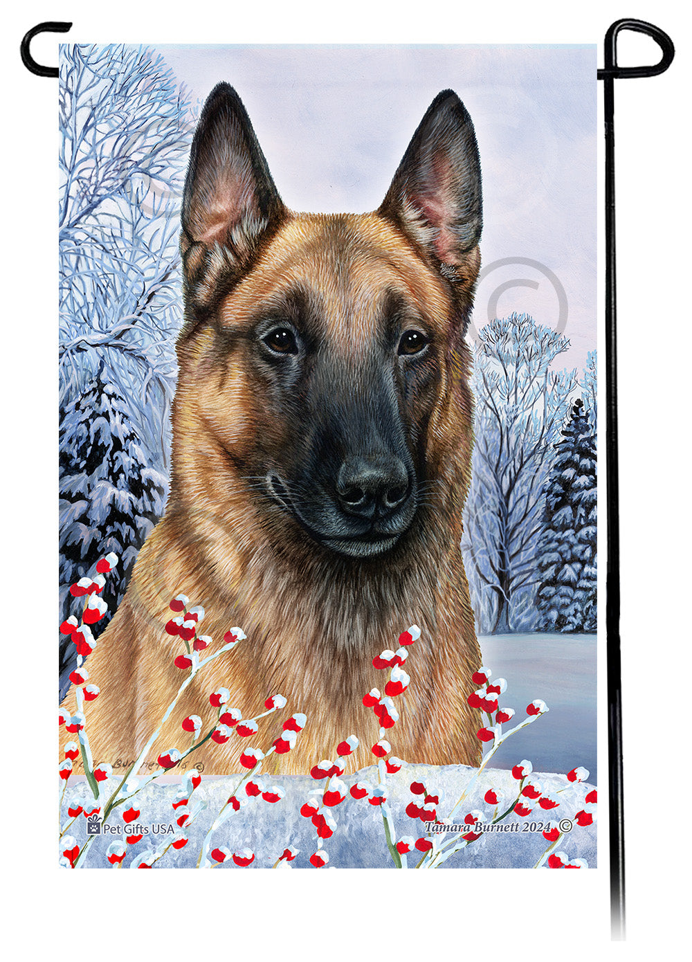 Belgian Malinois Winterberries - Garden Flag