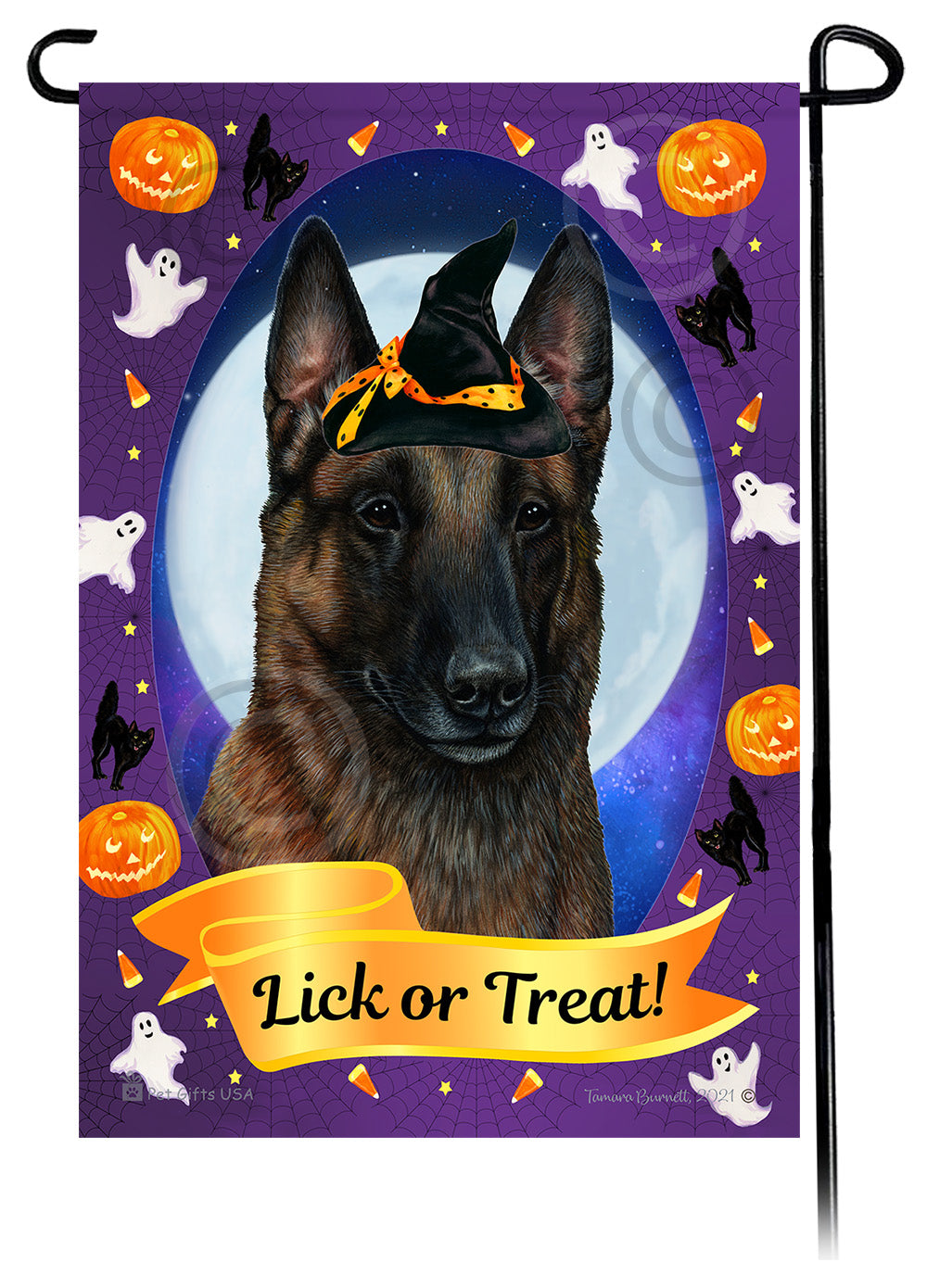 Belgian Malinois Halloween Howls - Garden Flag