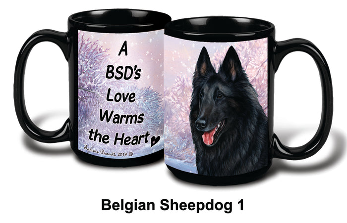 Belgian Sheepdog Style 1 Winter Mug 15 oz