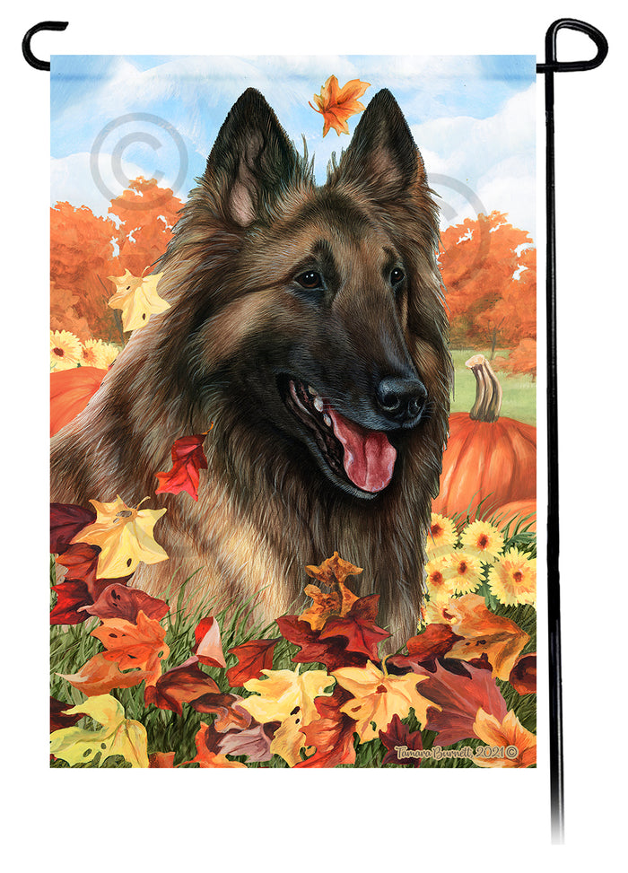 Belgian Tervuren Falling Leaves Garden Flags
