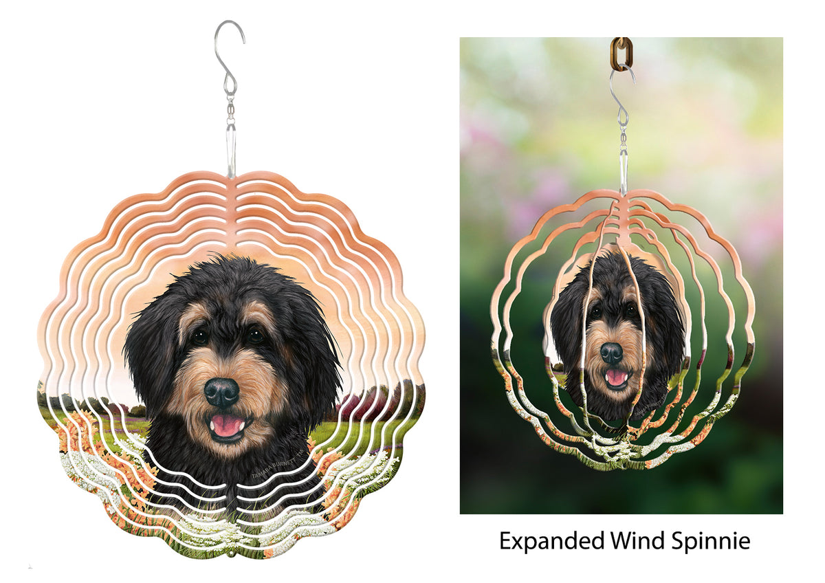 Bernedoodle Black And Tan Wind Spinner