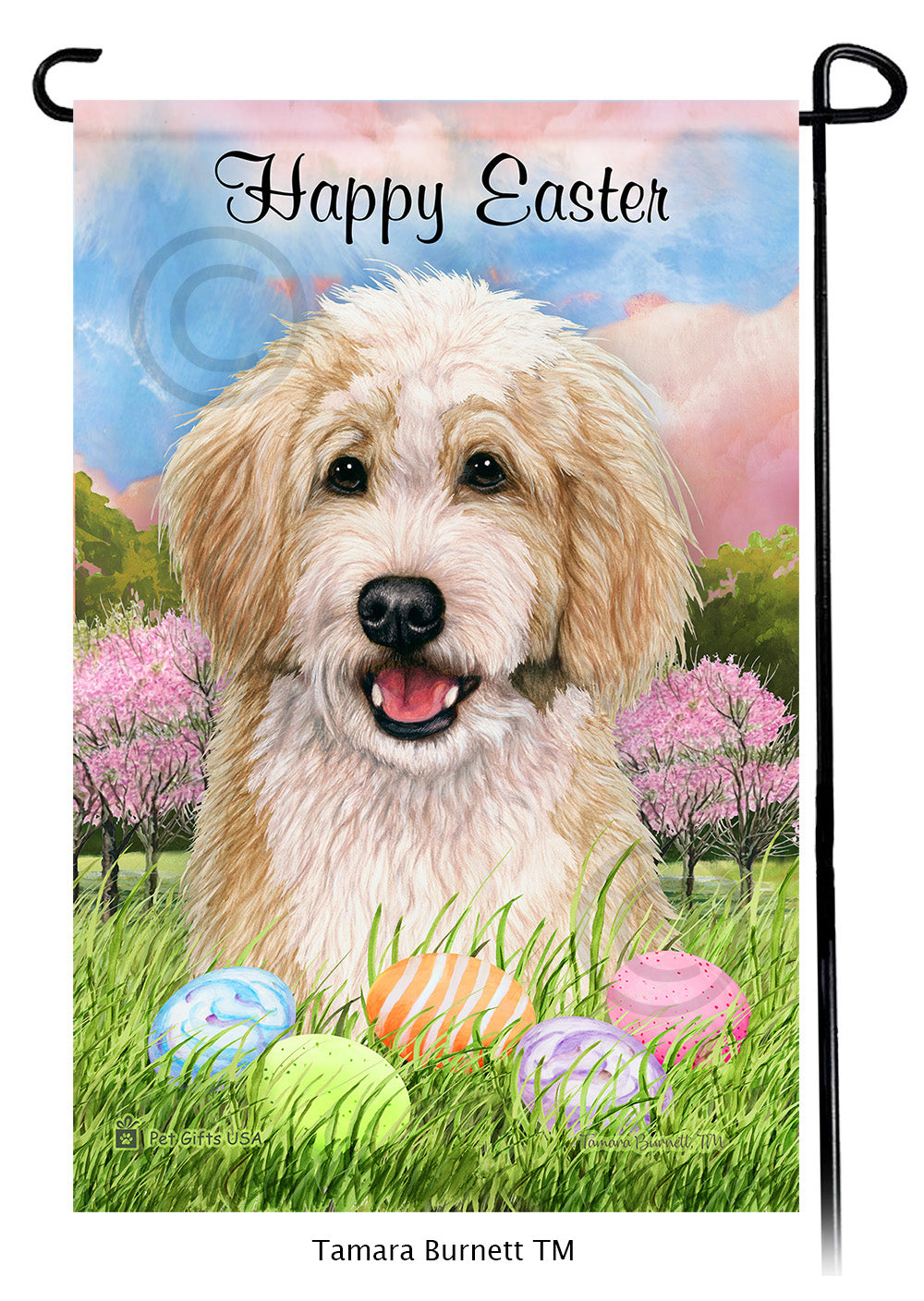 Bernedoodle Happy Easter - Garden Flag