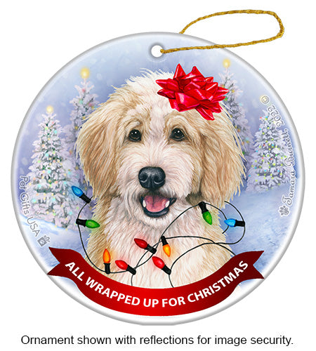 Bernedoodle Blonde and White Ornament