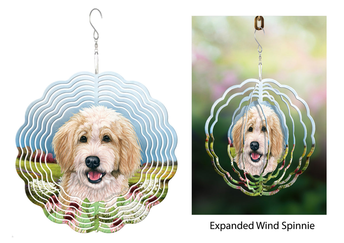 Bernedoodle Blonde And White Wind Spinner