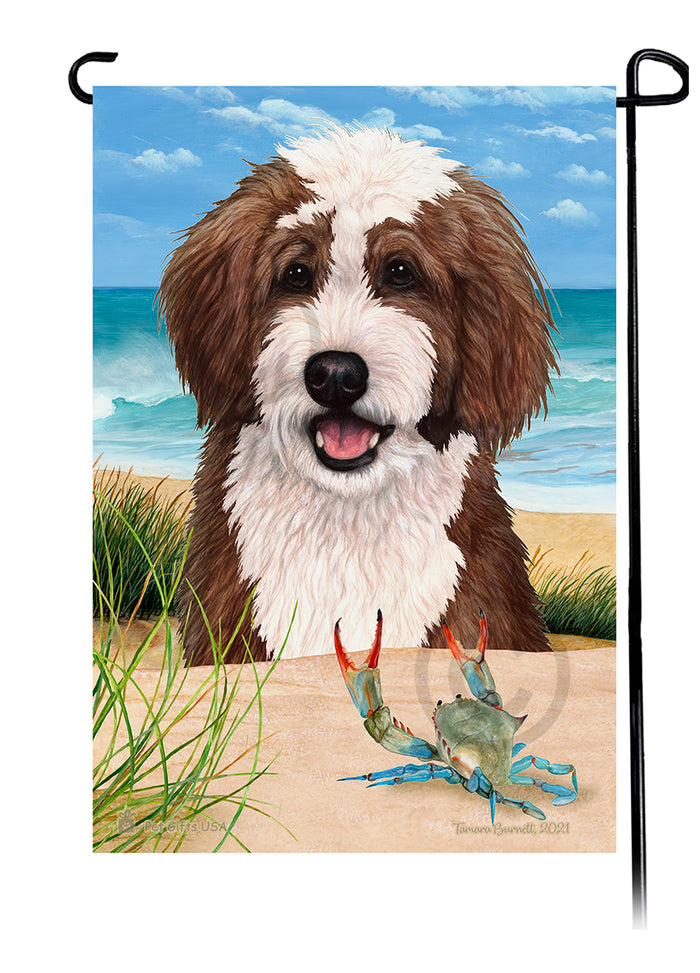Bernedoodle Summer Flowers Garden Flag