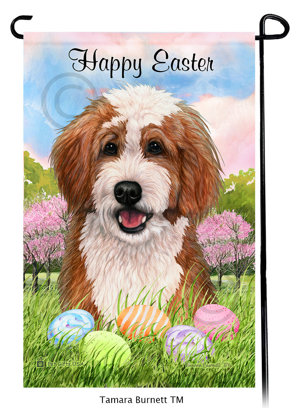 Bernedoodle Happy Easter - Garden Flag