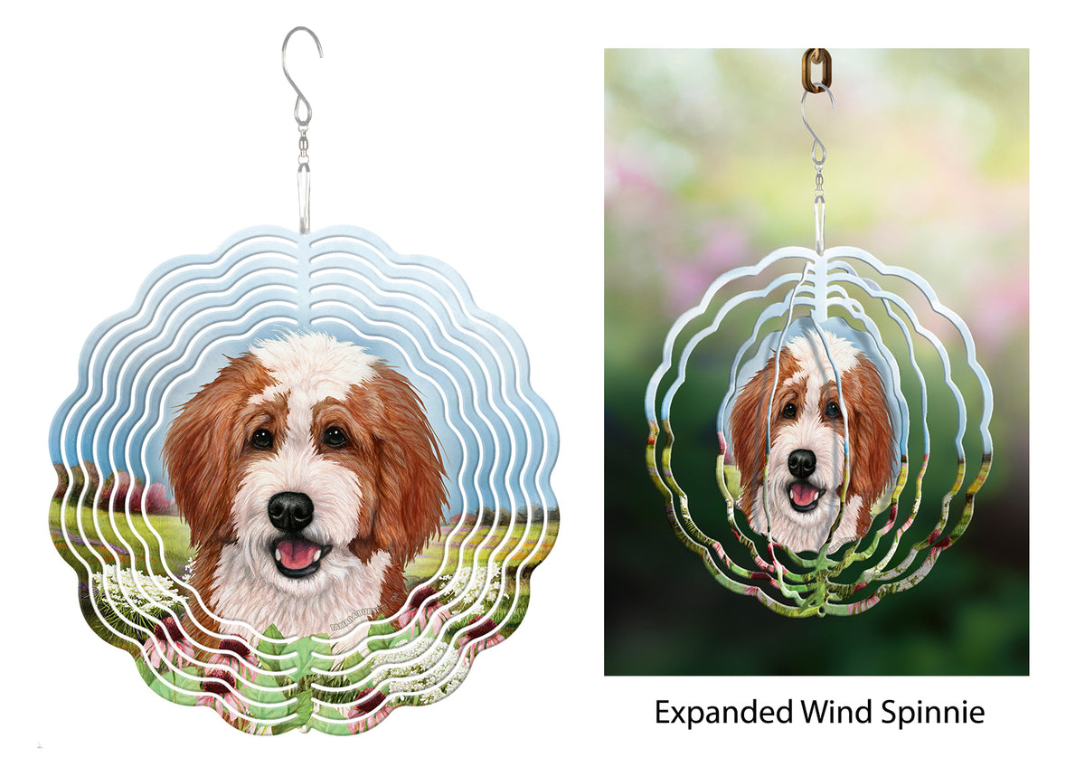 Bernedoodle Red And White Wind Spinner