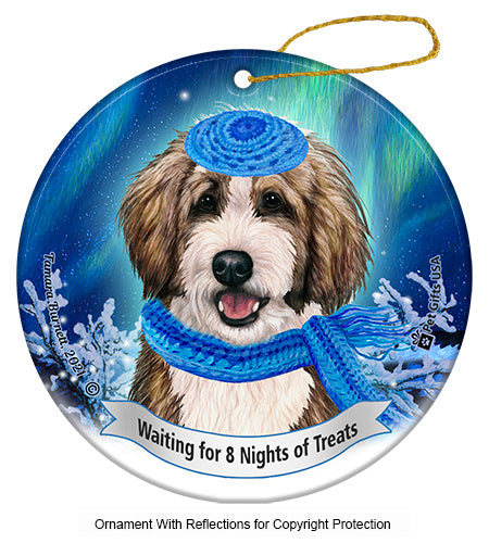 Bernedoodle Sable and White Ornament