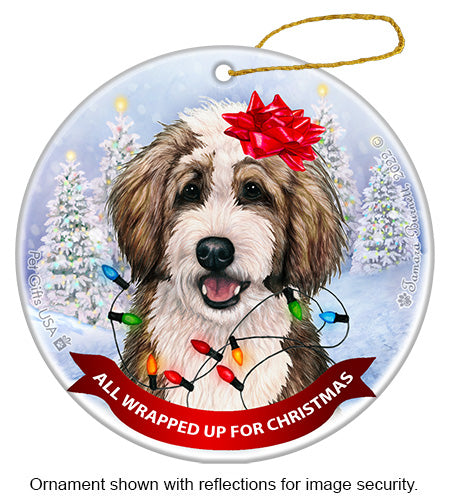 Bernedoodle Sable and White Ornament