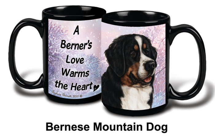 Bernese Mt Dog Winter Mug 15 oz