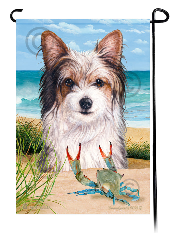 Biewer Terrier Summer Flowers Garden Flag