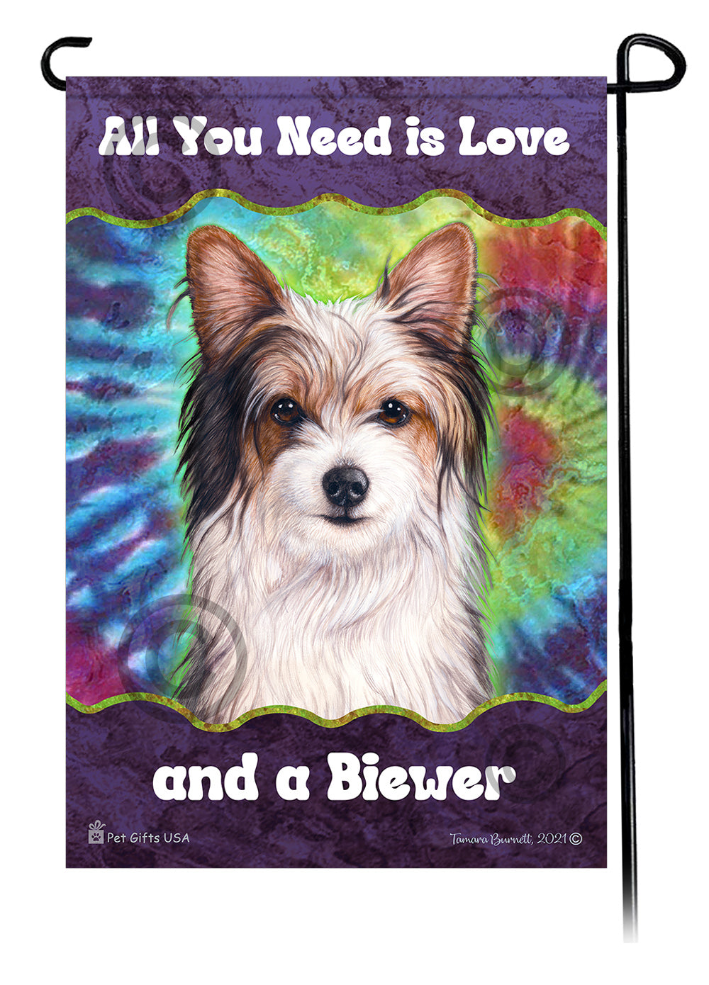 Biewer Terrier All You Need Is Love Garden Flags