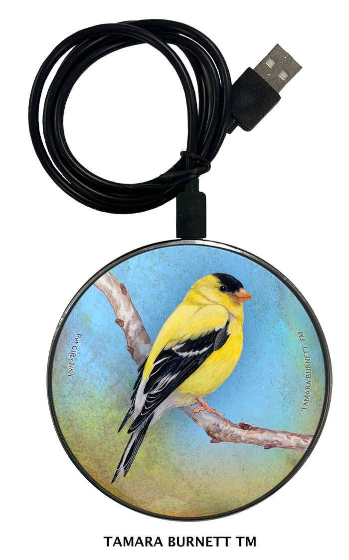 American Goldfinch Zoomies Wireless Charger