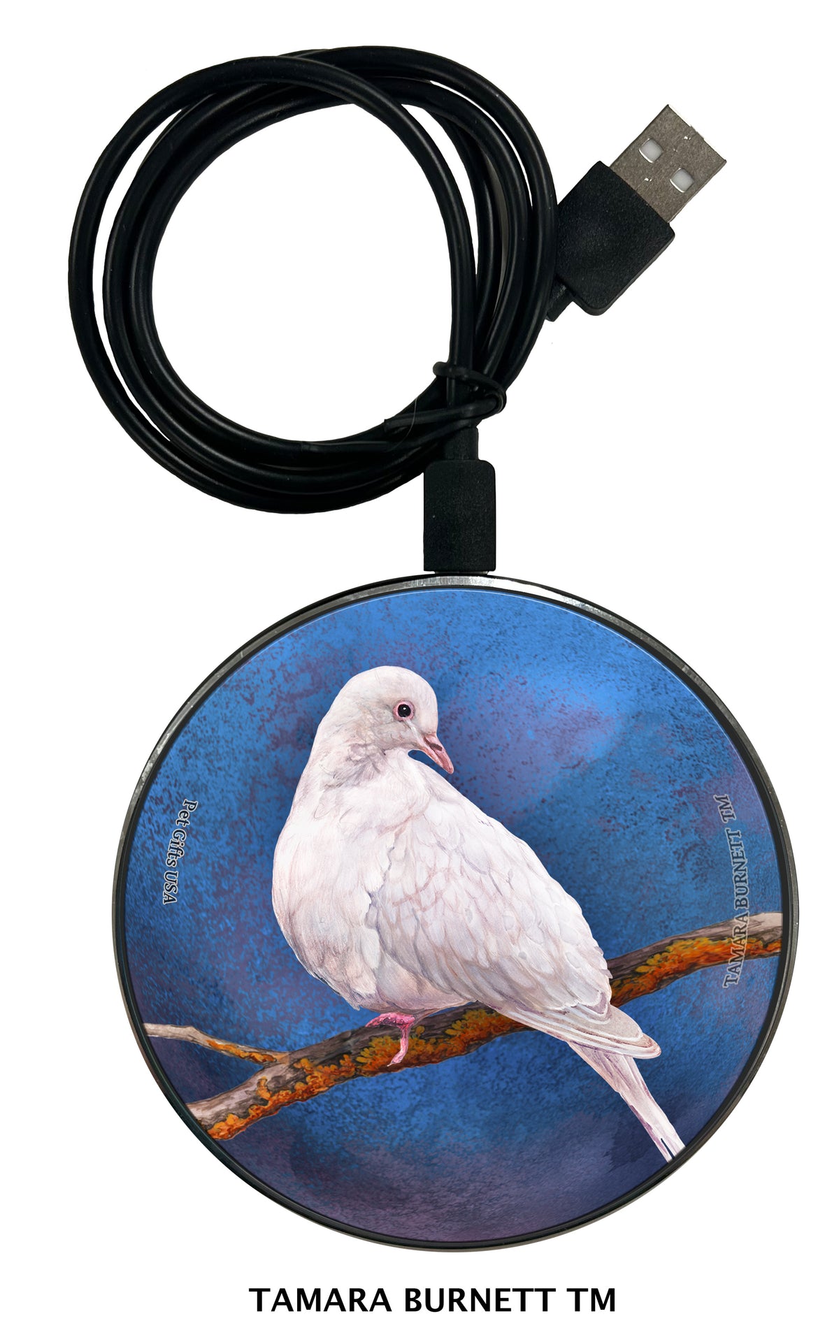 White Doves Zoomies Wireless Charger