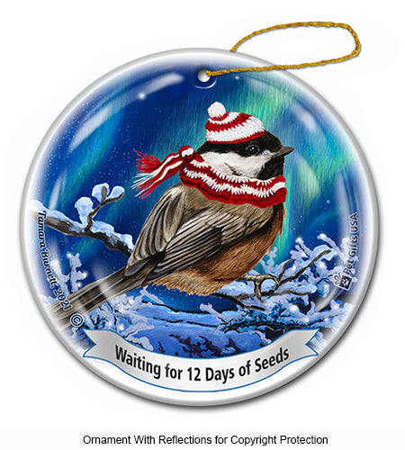 Black Capped Chickadee 12 Days of Treats Ornament