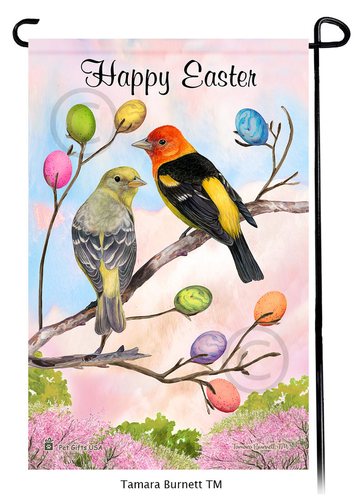 Eastern Bluebird Happy Easter Garden Flags