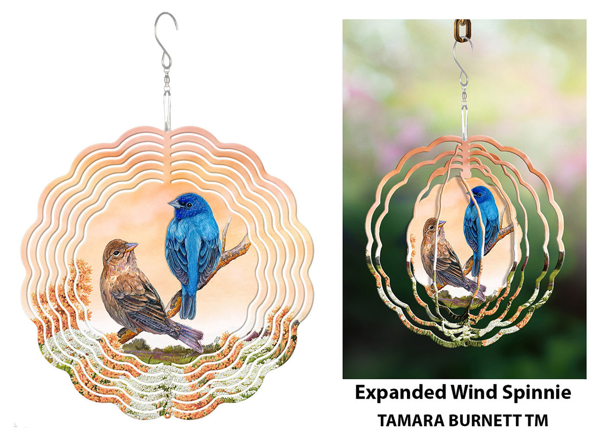 Indigo Bunting Wind Spinner