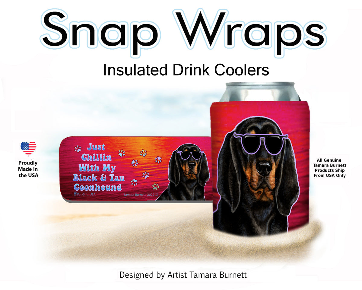 Black and Tan Coonhound Snap Wrap Cozy