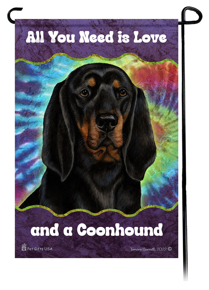 Coonhound All You Need Is Love Garden Flags