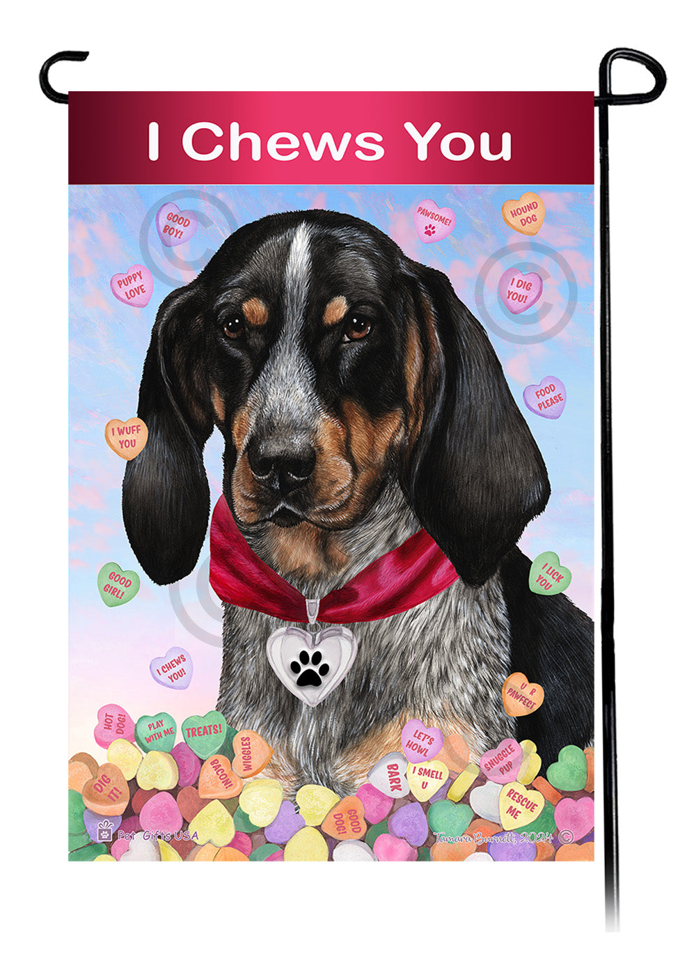 Coonhound Valentine Sweetheart - Garden Flag