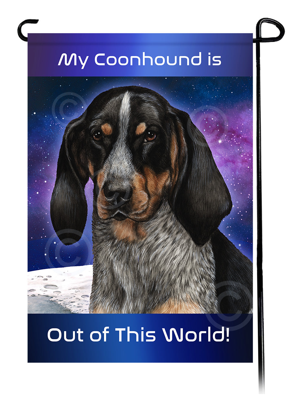 Coonhound Out Of This World - Garden Flag