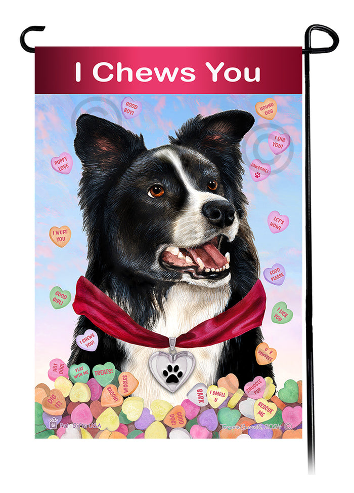Border Collie Valentine Sweetheart Garden Flags