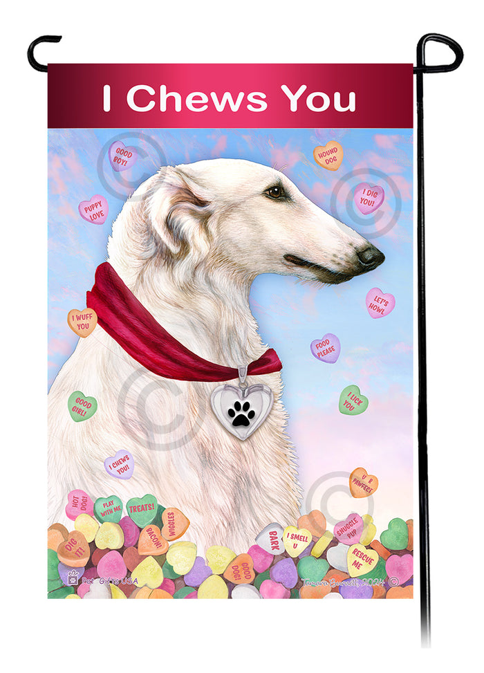 Borzoi Valentine Sweetheart Garden Flags