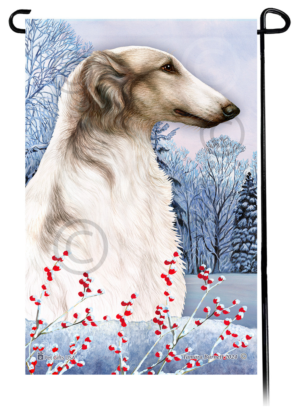 Borzoi Winterberries - Garden Flag