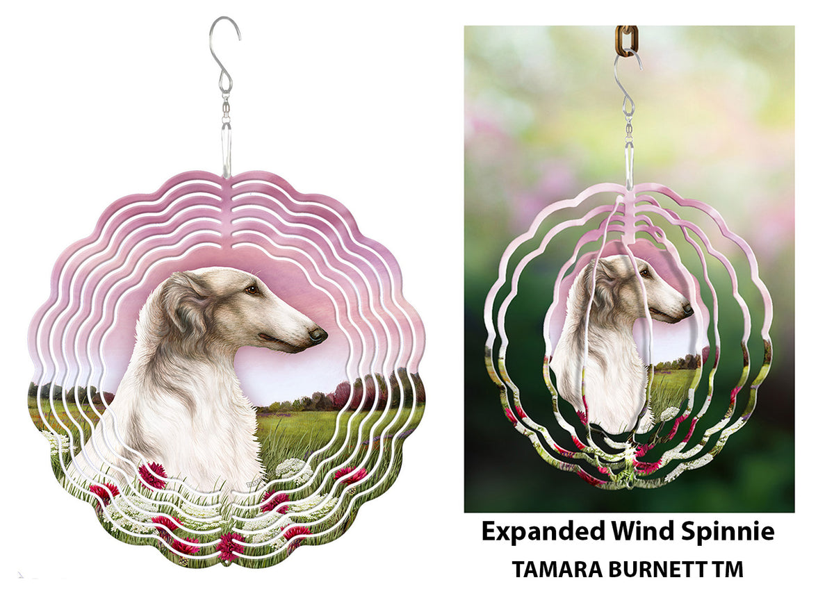 Borzoi Grey and White Wind Spinner