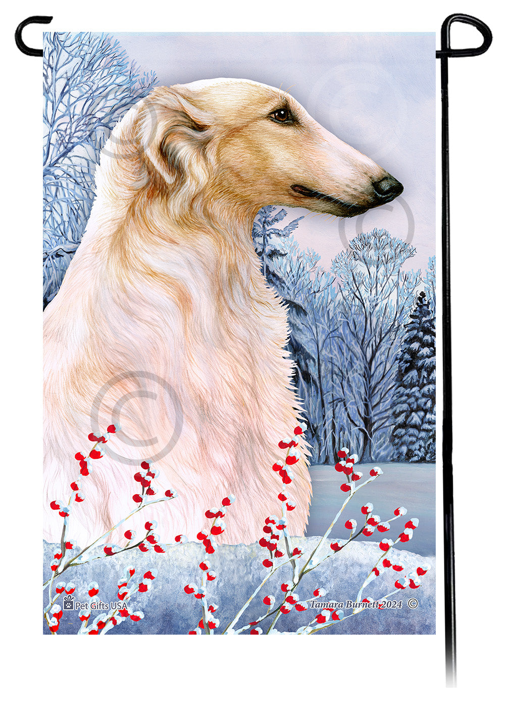 Borzoi Winterberries - Garden Flag
