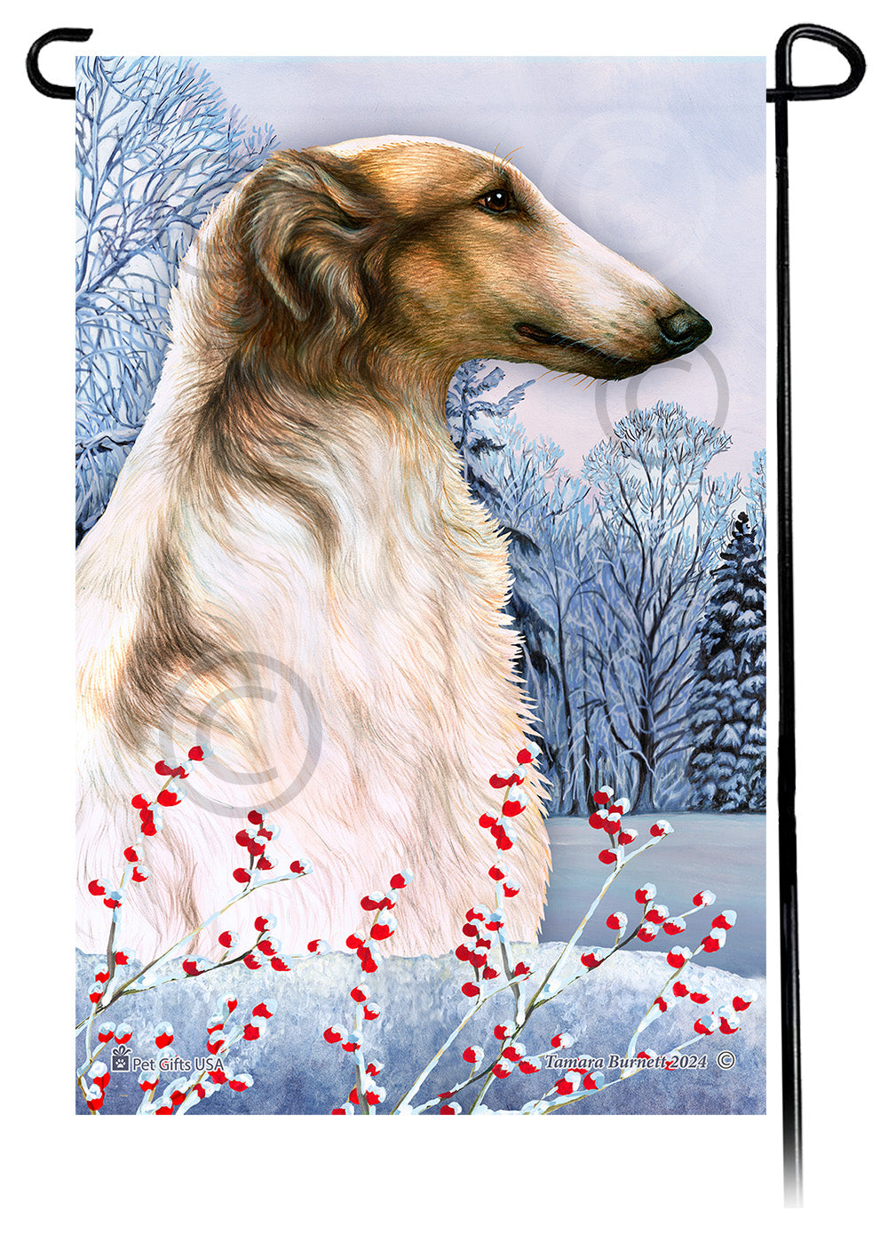 Borzoi Winterberries - Garden Flag