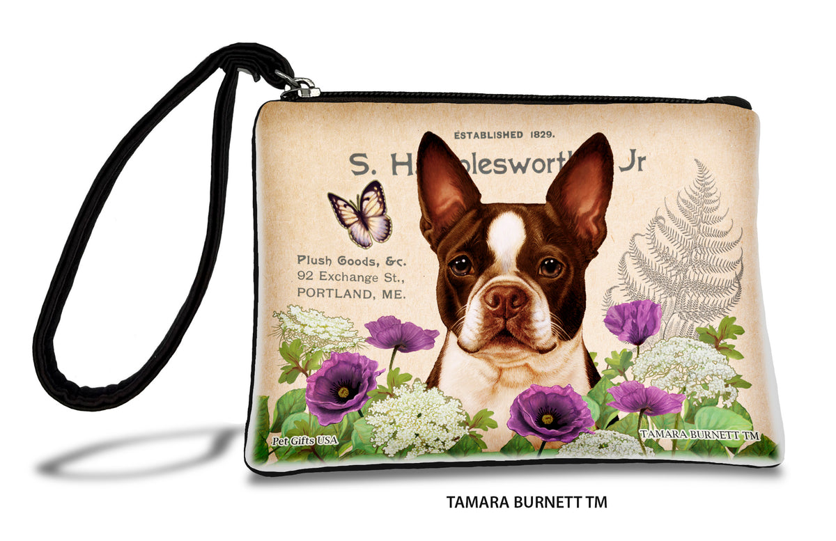 Boston Terrier Seal and White Zippees Pet Pouch