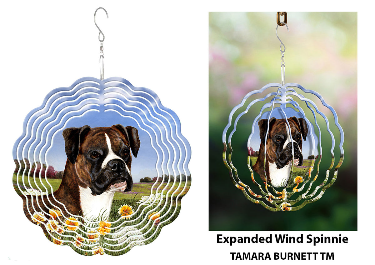 Boxer Brindle Uncropped Wind Spinner